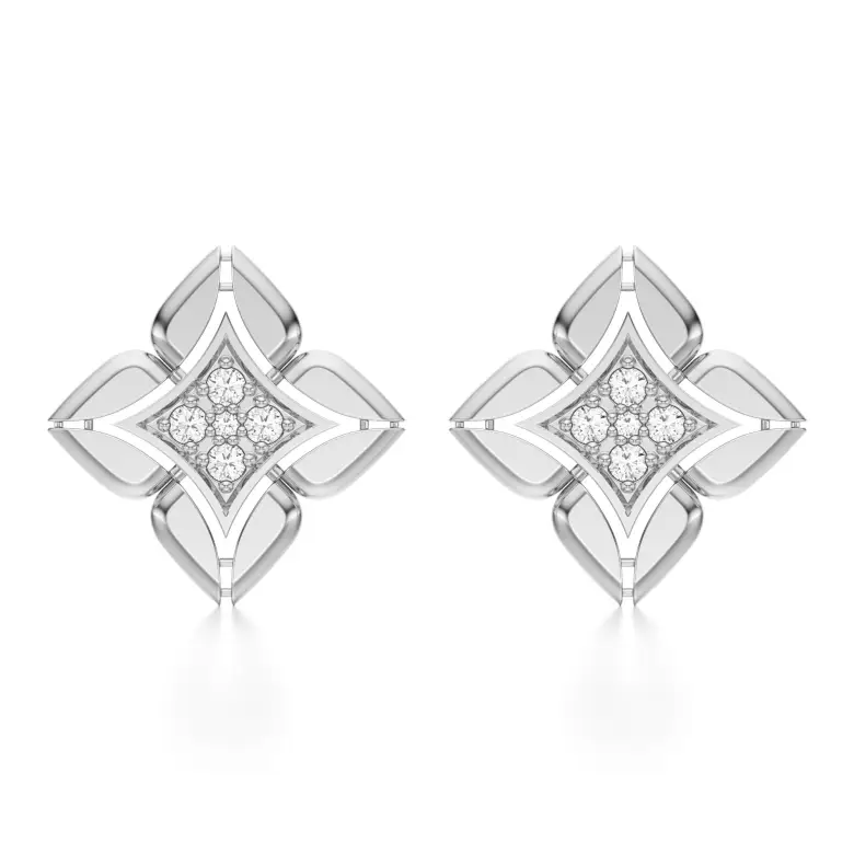 Kolczyki z diamentami białe złoto AJK_027